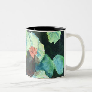 Kaffee-Tasse - niedlicher Entwurf - Wasser-Lilien Zweifarbige Tasse