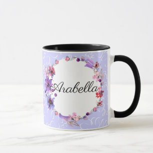 Kaffee-Tasse: Purple Flowers Tasse Wrap Sublimieru