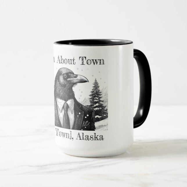 Kaffee-Tasse, Raven About Town - Stadt individuell Tasse (VorderseiteRechts)