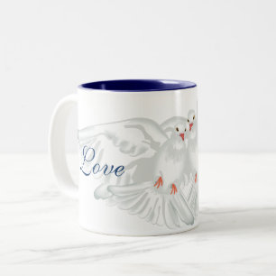 Kaffee Tasse Taube Liebe Frieden