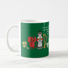 Kaffee-Tasse: Waliserembleme und -zitat Kaffeetasse