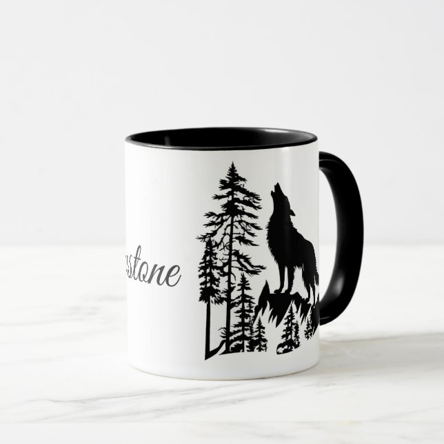 Kaffee Tasse-Yellowstone Wolf Tasse (VorderseiteRechts)