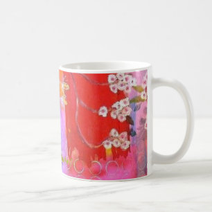 Kaffee-Tassen-Frühlingsgartenentwurf mit Grenze Tasse