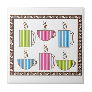 Kaffee-Tassen mit Streifenmuster Fliese