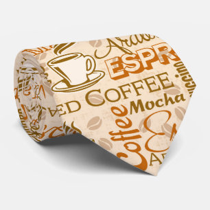 Kaffee-Tassenwortkunst-Muster-Krawatte Krawatte