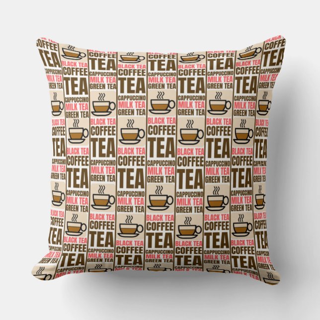 KAFFEE TEA PATTERN, Kissenpilz Kissen (Vorderseite)