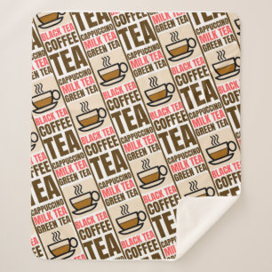 KAFFEE TEA PATTERN, Sherpa Blanket Sherpadecke