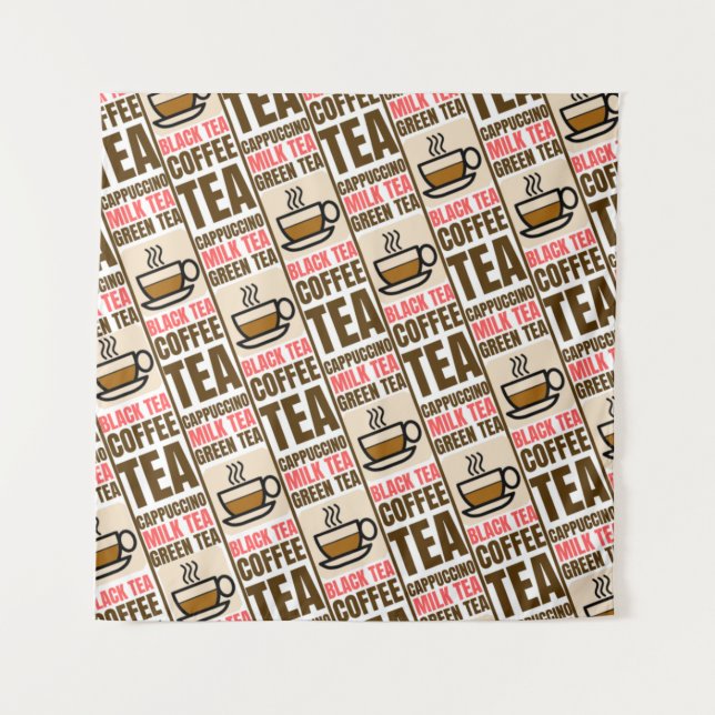 KAFFEE TEE-PATTER, Tapeten Wandteppich (Vorderseite)