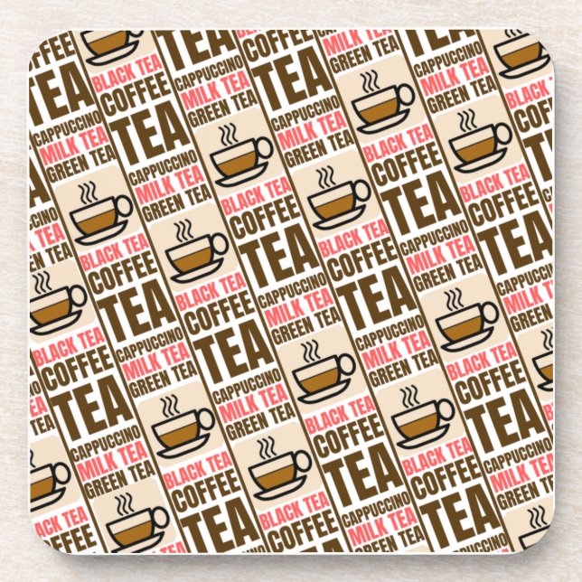 KAFFEE-TEE-PATTER, Untersetzer aus hartem Kunststo (Vorderseite)