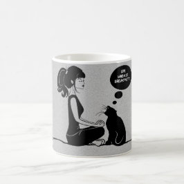 Kaffee Tee Tasse Kakao Meditat Yoga Girl Katze