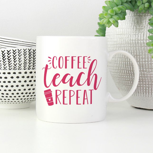 Kaffee, Tee, Wiederholung | Niedlicher Lehrer Kaffeetasse (Von Creator hochgeladen)