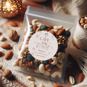 Kaffee-Thema Beige Cafe Bebe Brauende Babyparty Runder Aufkleber