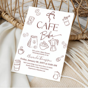 Kaffee Thema Bogen Cafe Bebe Brewing Babyparty Einladung