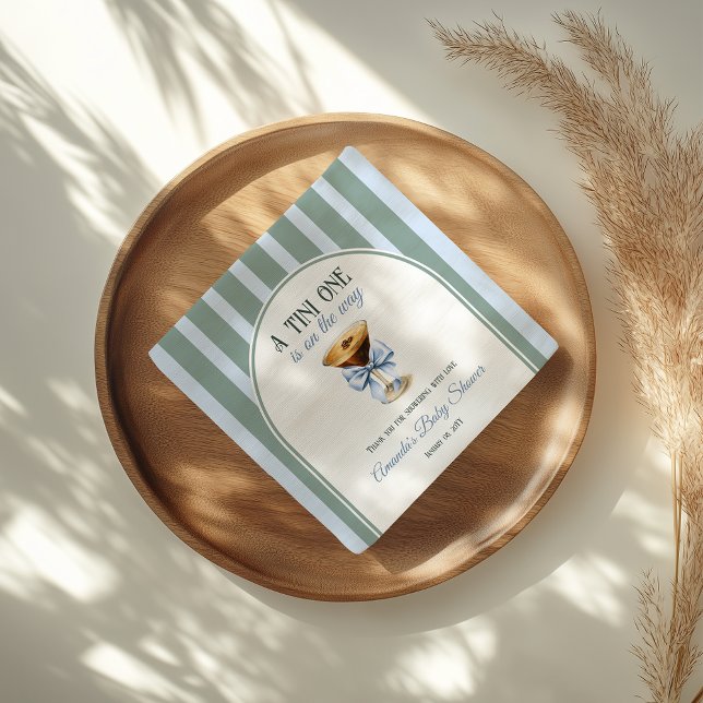 Kaffee Thema Espresso Martini Blue Bow Baby Dusche Serviette (Von Creator hochgeladen)