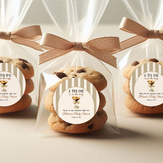 Kaffee Thema Espresso Martini Bow Baby Dusche Runder Aufkleber