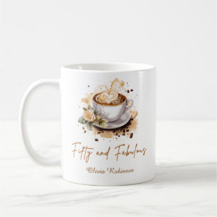 Kaffee-Thema Fünfzig und Fantastisch 50. Geburtsta Kaffeetasse