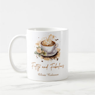Kaffee-Thema Fünfzig und Fantastisch 50. Geburtsta Kaffeetasse