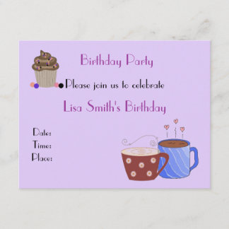Kaffee Thema Geburtstagsparty Einladung