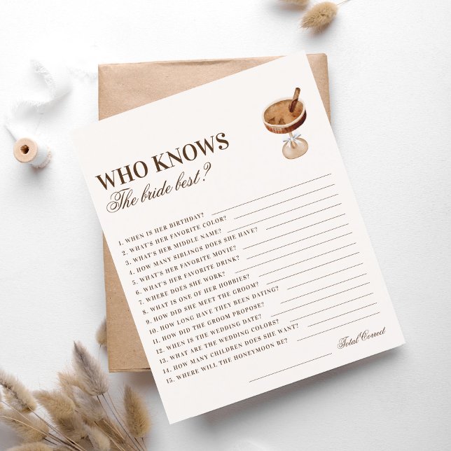 Kaffee Thema, wer die Braut besten Spiel kennt (Von Creator hochgeladen)