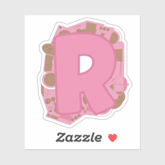 Kaffee Theme Letter R Custom Cut Vinyl Aufkleber