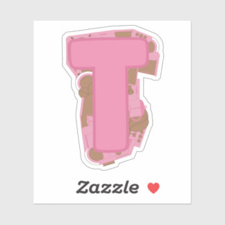 Kaffee Theme Letter T Custom Cut Vinyl Aufkleber