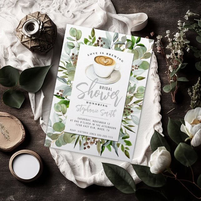 Kaffee Themed Brautdusche Einladung (Coffee Themed Bridal Shower Invitation)