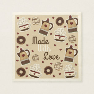 Kaffee-Topf und Schale Serviette