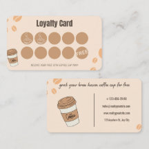 Kaffee-Treuekarte Beige Boho Stempel Belohnung