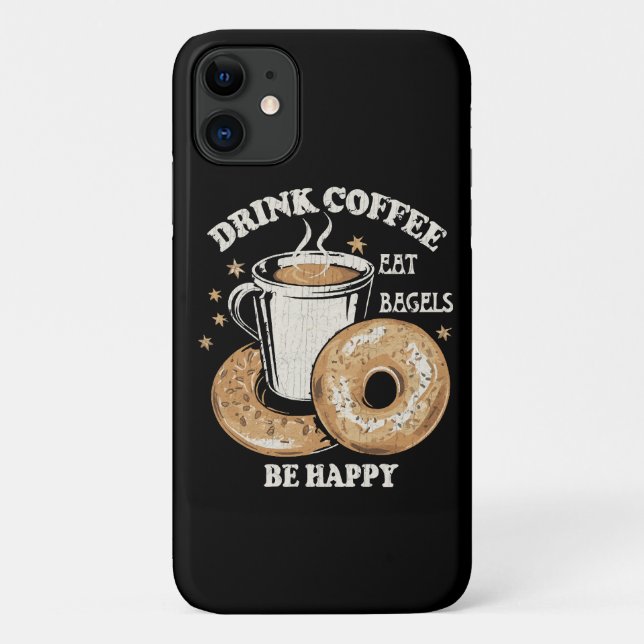 Kaffee trinken Bagels ist glücklich Case-Mate iPhone Hülle (Rückseite)