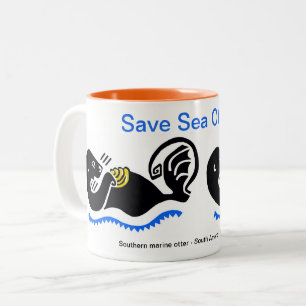 Kaffee trinken - Gerettet Sea OTTERS - Wildlife Wa Zweifarbige Tasse