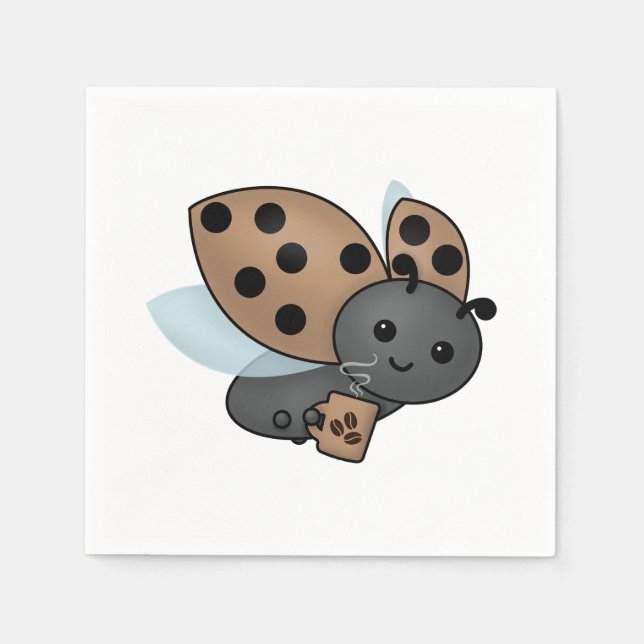Kaffee trinken Ladybug Napkins Serviette (Vorderseite)