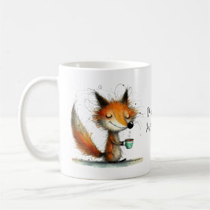 Kaffee trinken. Menschen meiden. Whimsical Fuchs L Kaffeetasse