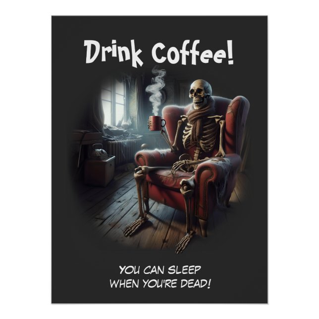 Kaffee trinken poster (Vorderseite)