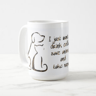Kaffee trinken - Rettend Tiere - Hunde und Katze Kaffeetasse