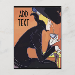 Kaffee trinken, Text hinzufügen, Postkarte
