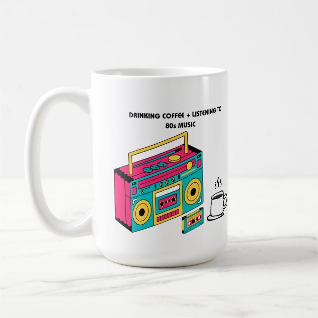 Kaffee trinken und 80er-Musik hören Kaffeetasse (Links)