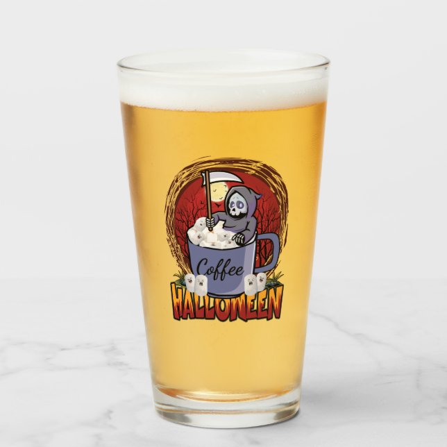 Kaffee trinken und Beängstigend sein Glas (Vorne (Gefüllt))