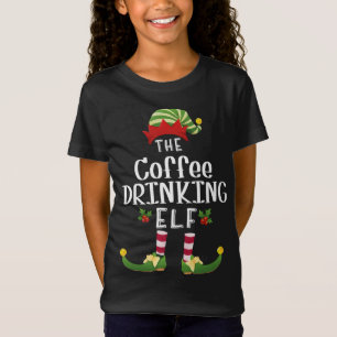 Kaffee trinken Weihnachts Elf Matching Pajama X-Ma T-Shirt