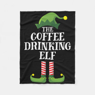 Kaffee trinkender Elf passend zur Familiengruppe W Fleecedecke