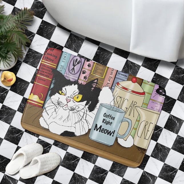 Kaffee Tuxedo Cat Funny Badematte (Von Creator hochgeladen)