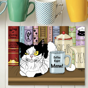 Kaffee Tuxedo Cat Funny Poster