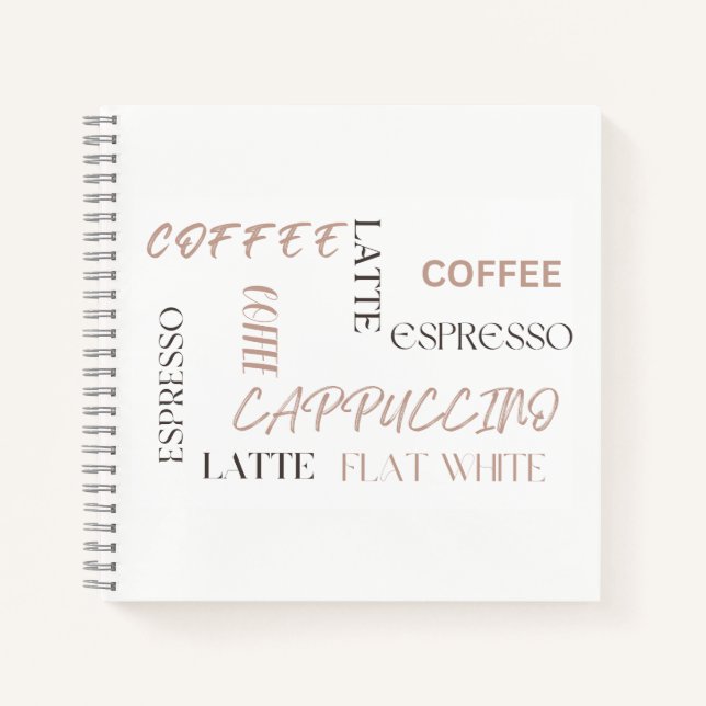 Kaffee-Typografie Moderner Café-Stil Kaffeeliebhab Notizbuch (Vorderseite)