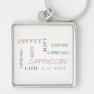 Kaffee-Typografie Moderner Café-Stil Kaffeeliebhab Schlüsselanhänger