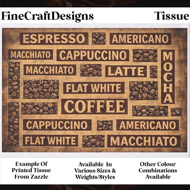 Kaffee Typografie Rustikales Jutegewebe Wort FC5 D Seidenpapier (Von Creator hochgeladen)