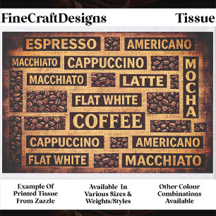 Kaffee Typographie Rustikales Jutegewebe Wort FC6 Seidenpapier