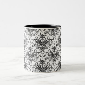 Kaffee u. gekreuzte Knochen Zweifarbige Tasse