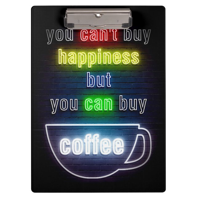Kaffee überall kann man Kaffee kaufen Klemmbrett (Vorderseite)