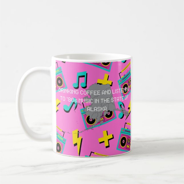 Kaffee und '80er-Musik in Alaska  Kaffeetasse (Links)