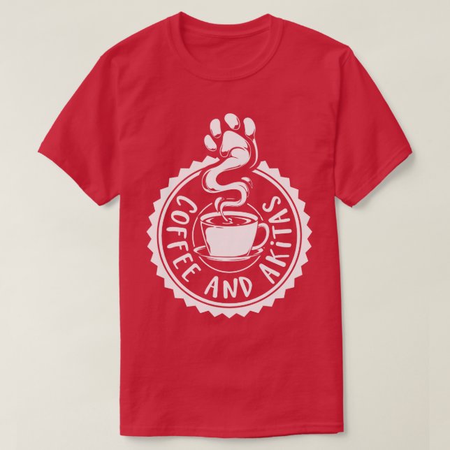 Kaffee und Akitas Akita T-Shirt (Design vorne)