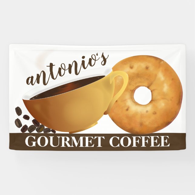 Kaffee- und Bagel-Kaffee-Shop Banner (Horizontal)